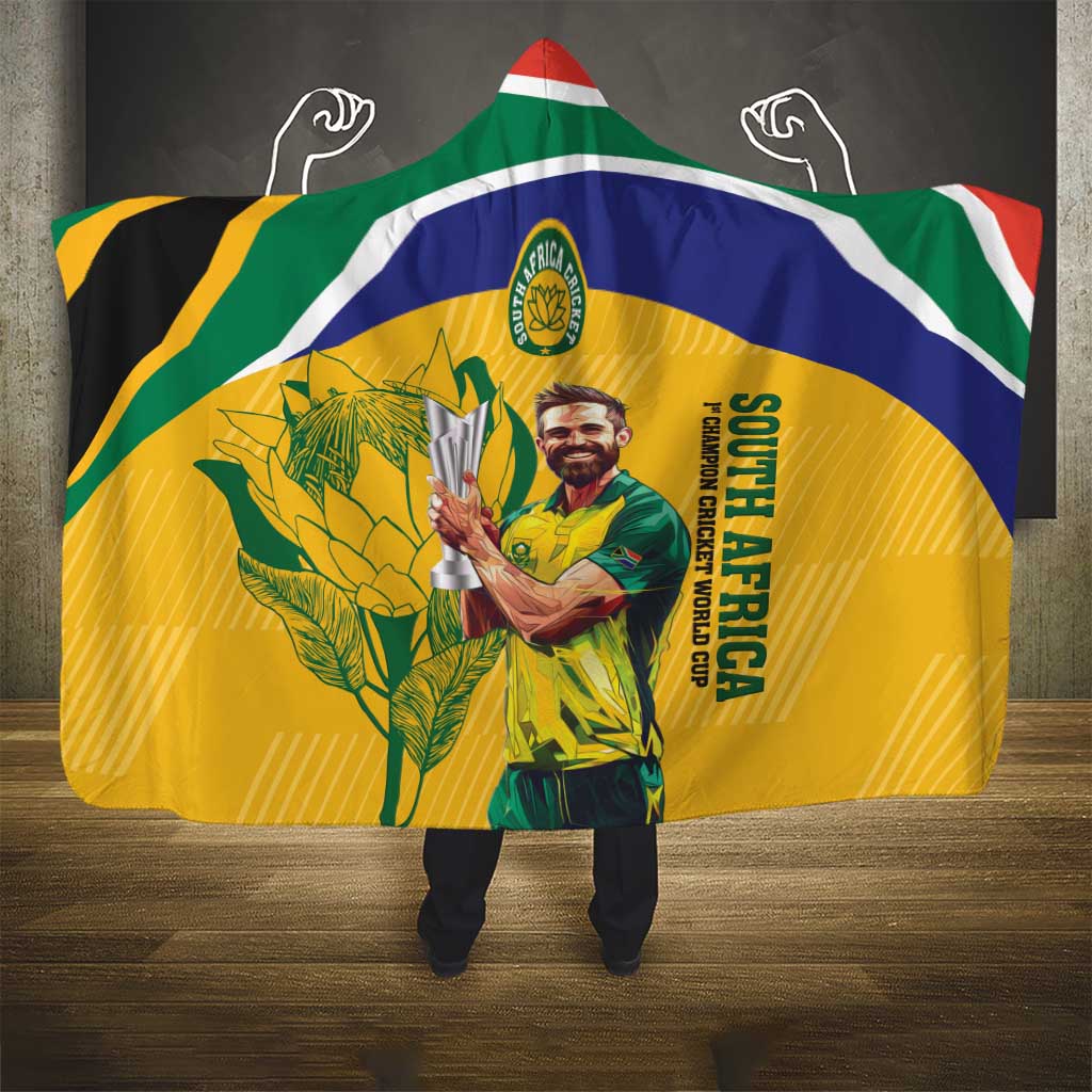 South Africa Cricket Hooded Blanket 1st Champions World Cup Proud Of Our Boys