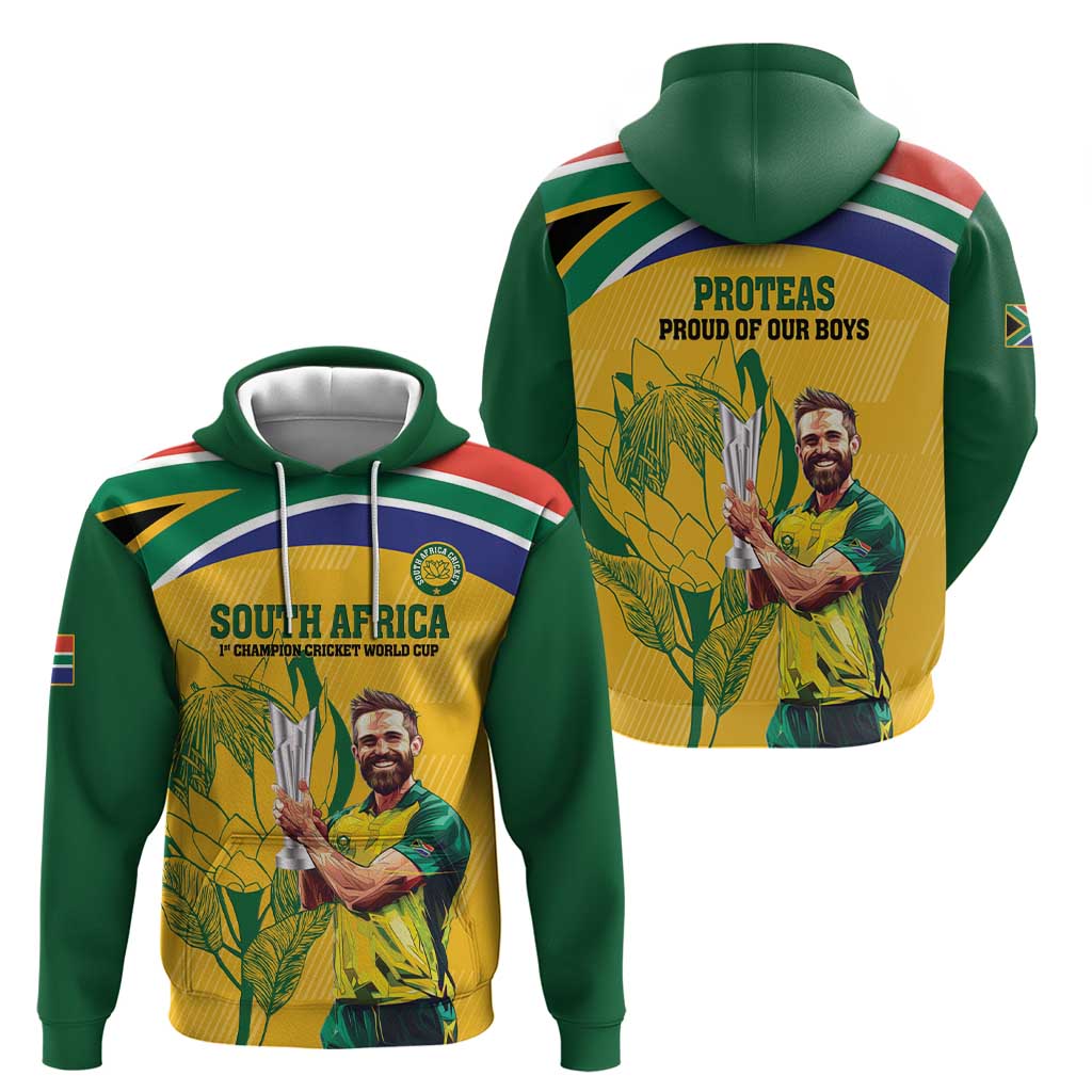 South Africa Cricket Hoodie 1st Champions World Cup Proud Of Our Boys