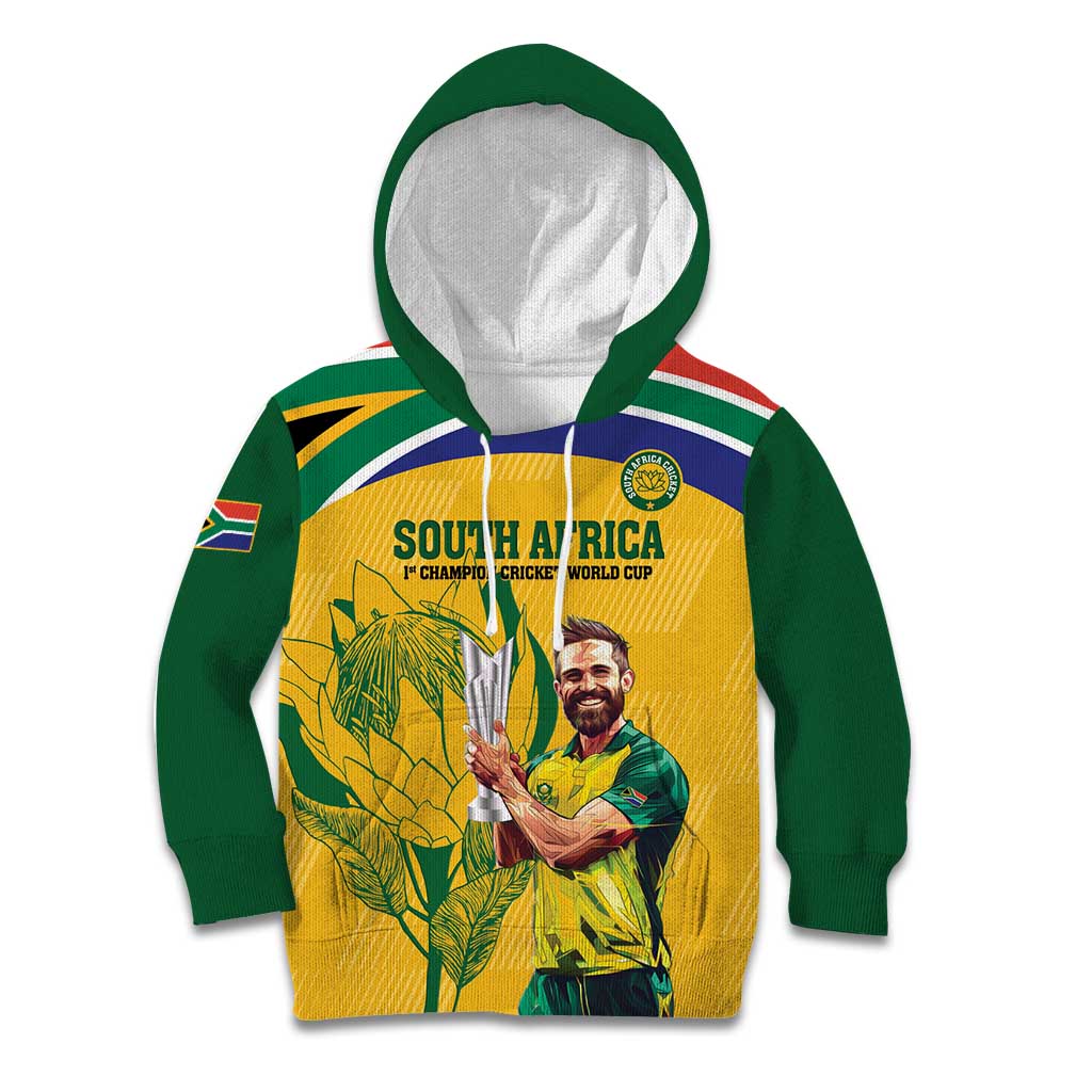 South Africa Cricket Kid Hoodie 1st Champions World Cup Proud Of Our Boys