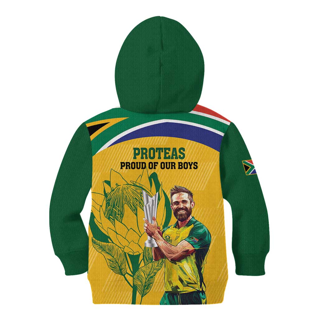 South Africa Cricket Kid Hoodie 1st Champions World Cup Proud Of Our Boys