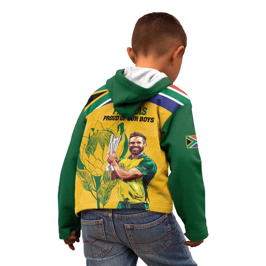 South Africa Cricket Kid Hoodie 1st Champions World Cup Proud Of Our Boys