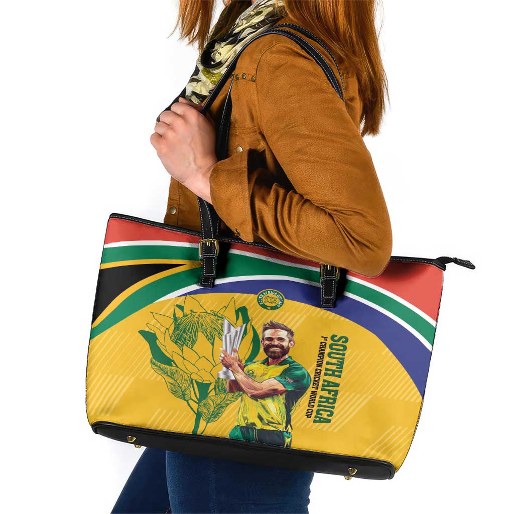 South Africa Cricket Leather Tote Bag 1st Champions World Cup Proud Of Our Boys