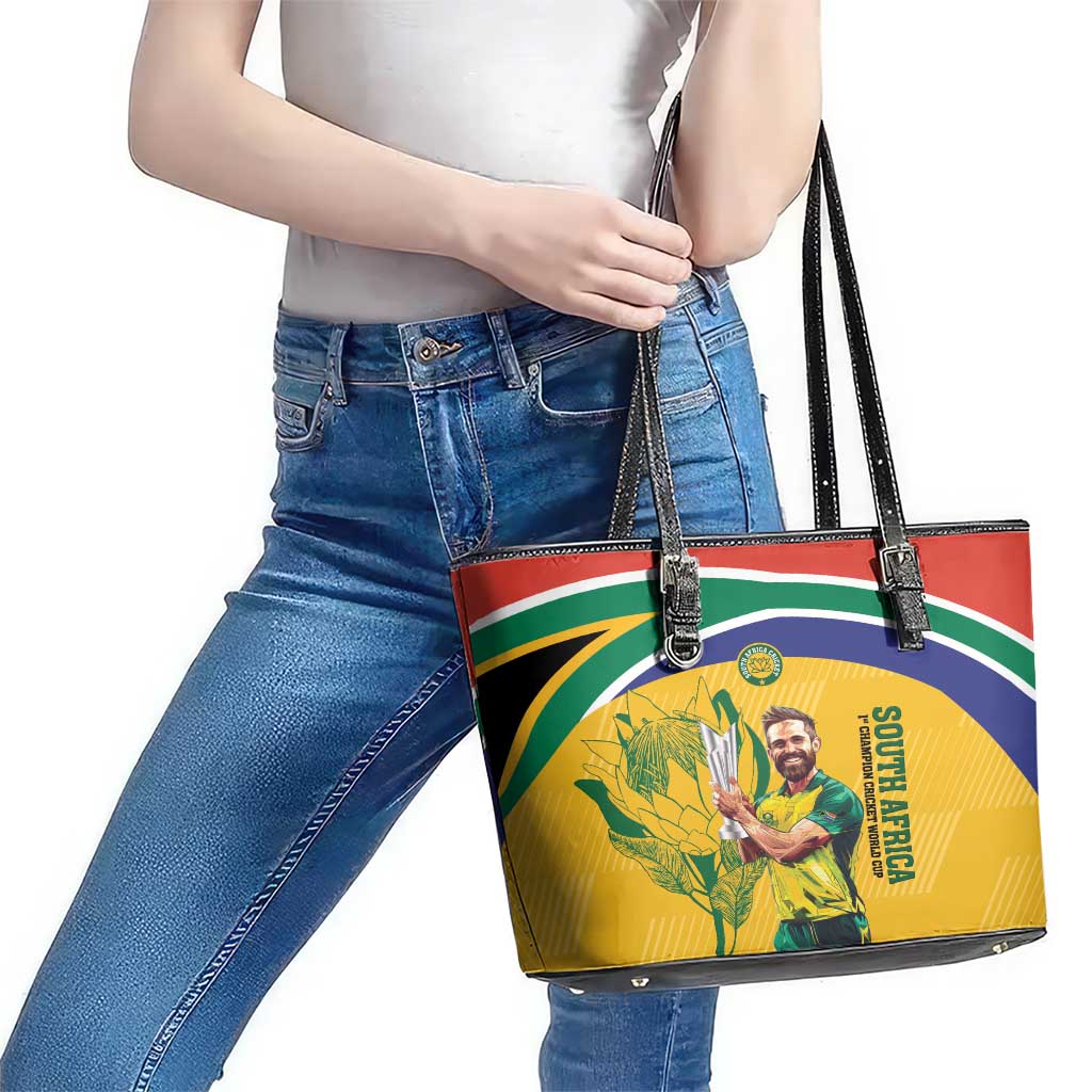 South Africa Cricket Leather Tote Bag 1st Champions World Cup Proud Of Our Boys