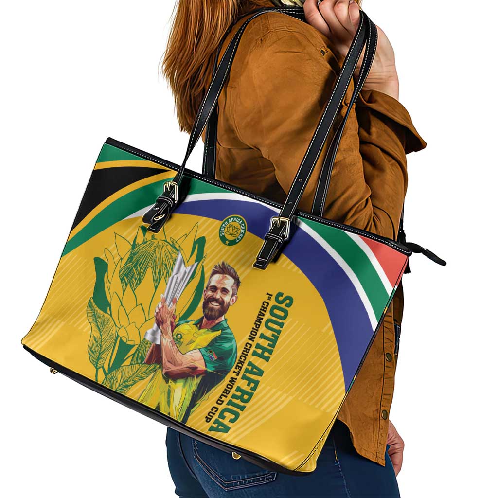 South Africa Cricket Leather Tote Bag 1st Champions World Cup Proud Of Our Boys