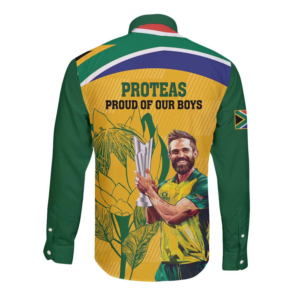 South Africa Cricket Long Sleeve Button Shirt 1st Champions World Cup Proud Of Our Boys