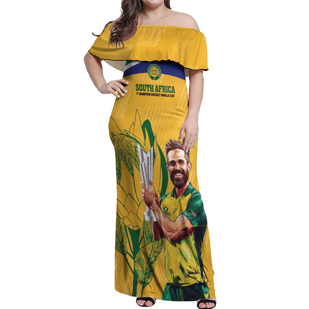 South Africa Cricket Off Shoulder Maxi Dress 1st Champions World Cup Proud Of Our Boys