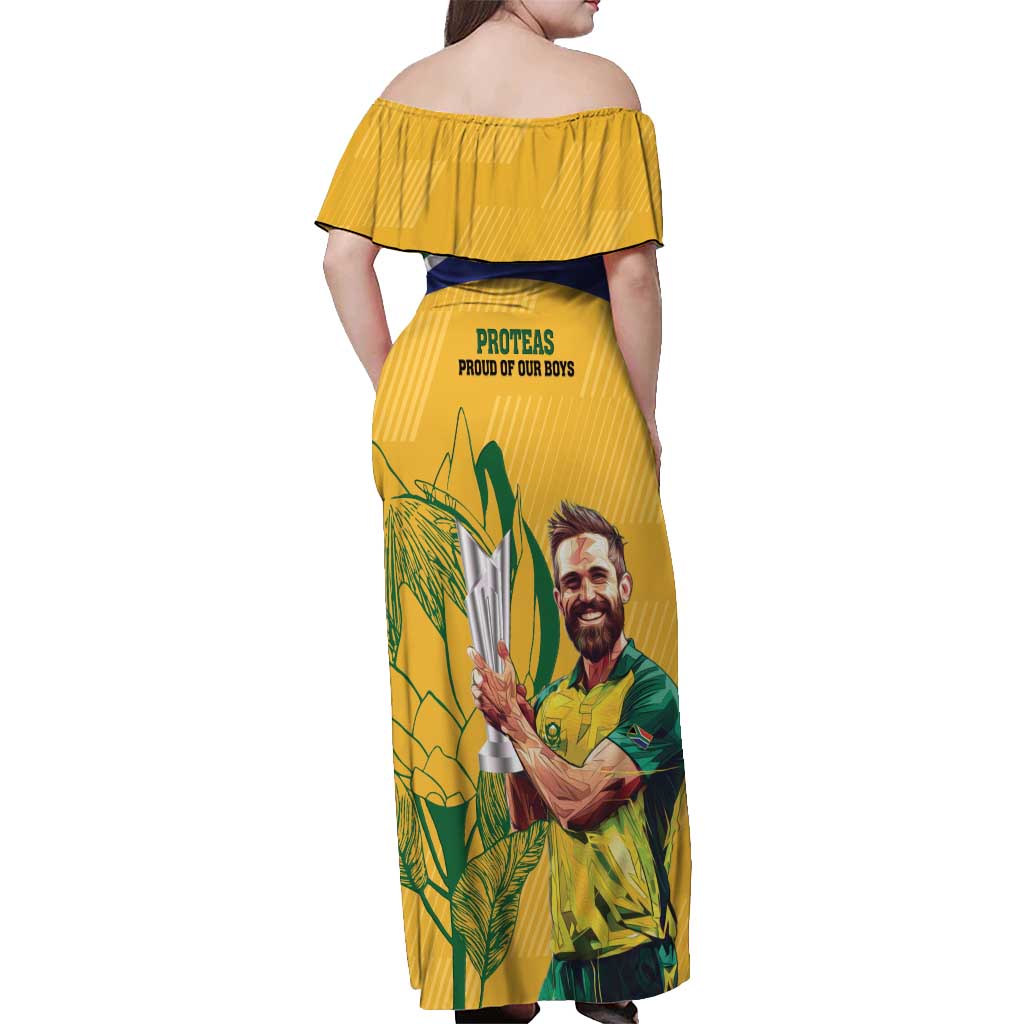 South Africa Cricket Off Shoulder Maxi Dress 1st Champions World Cup Proud Of Our Boys