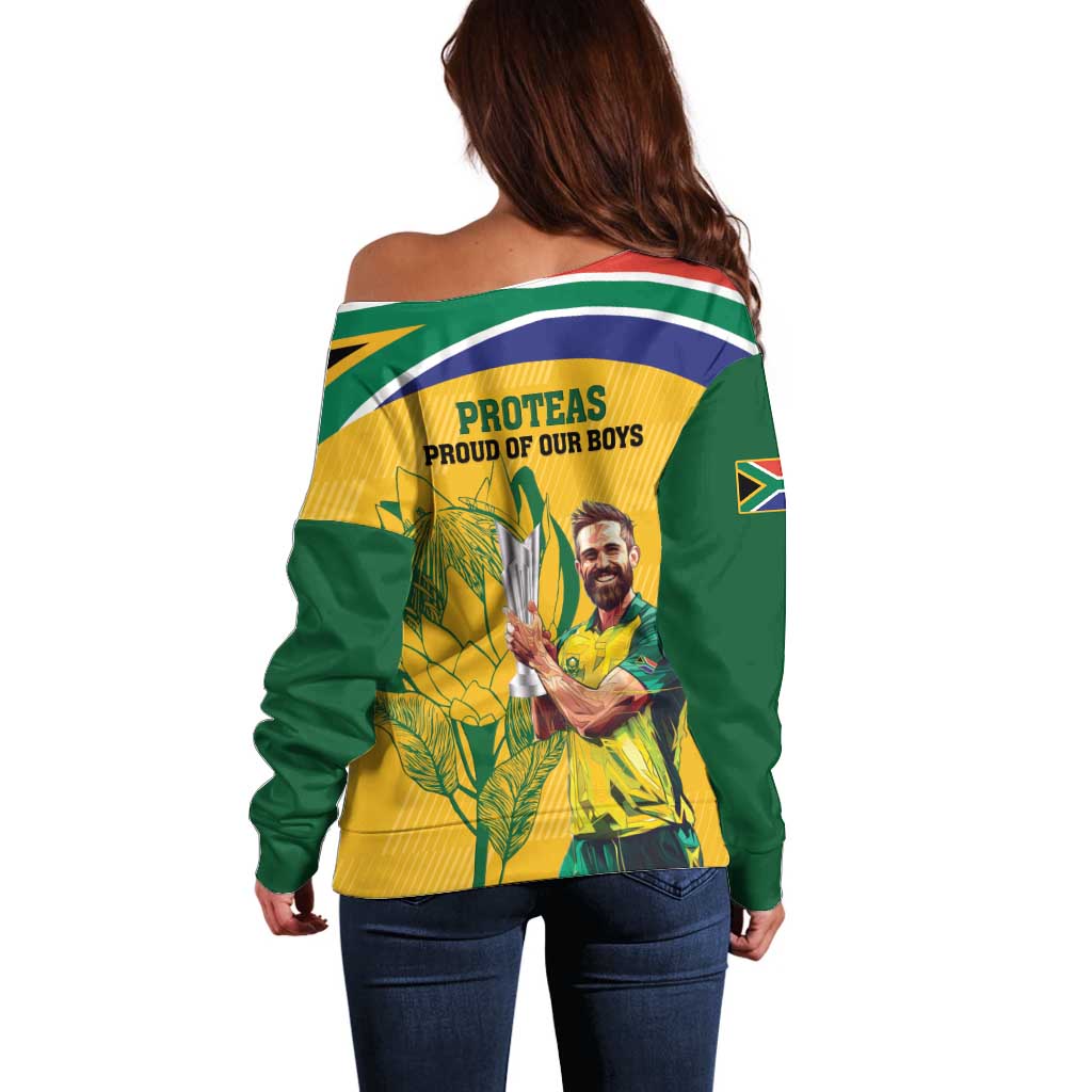 South Africa Cricket Off Shoulder Sweater 1st Champions World Cup Proud Of Our Boys