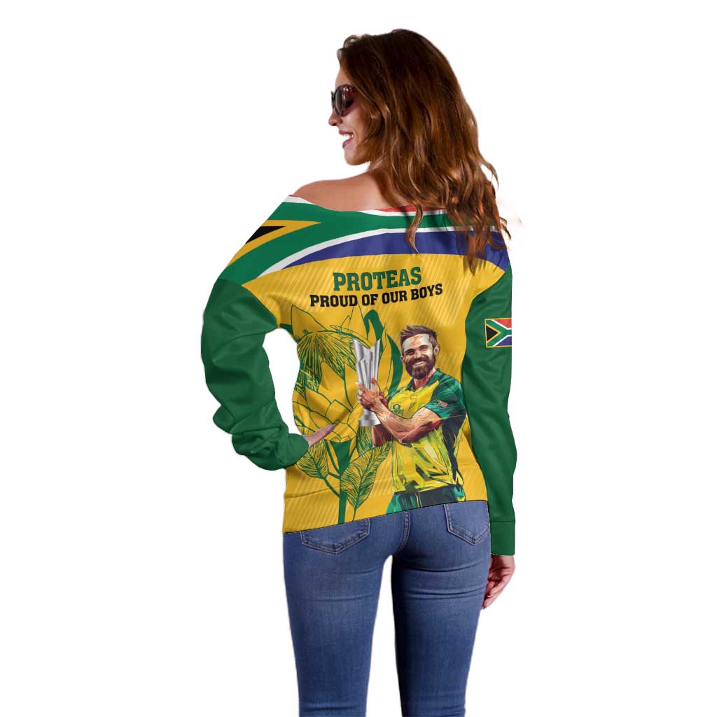 South Africa Cricket Off Shoulder Sweater 1st Champions World Cup Proud Of Our Boys