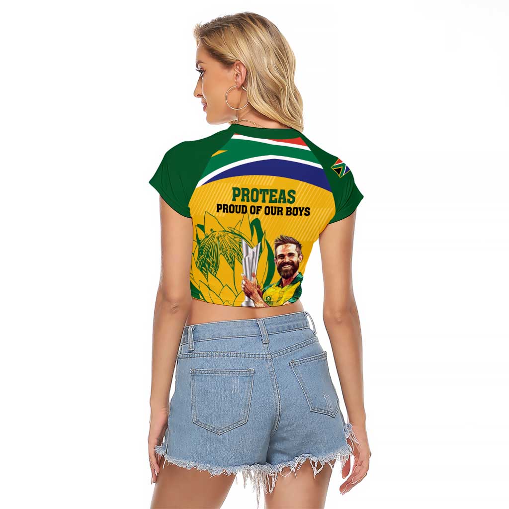 South Africa Cricket Raglan Cropped T Shirt 1st Champions World Cup Proud Of Our Boys