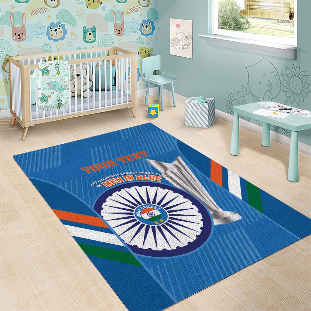 Custom India Cricket Area Rug 2nd Champions World Cup Men In Blue