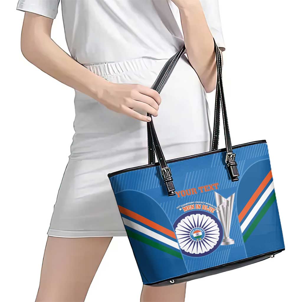 Custom India Cricket Leather Tote Bag 2nd Champions World Cup Men In Blue