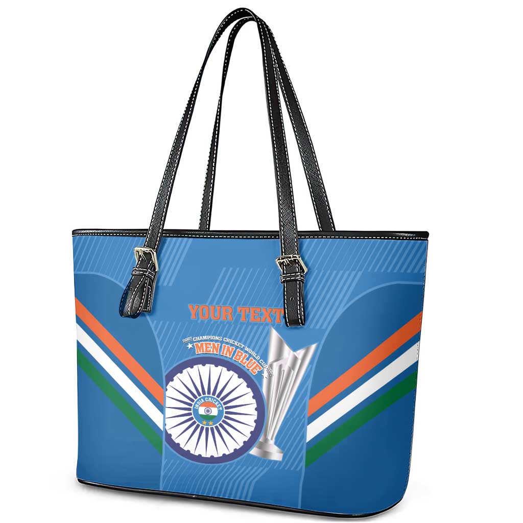 Custom India Cricket Leather Tote Bag 2nd Champions World Cup Men In Blue