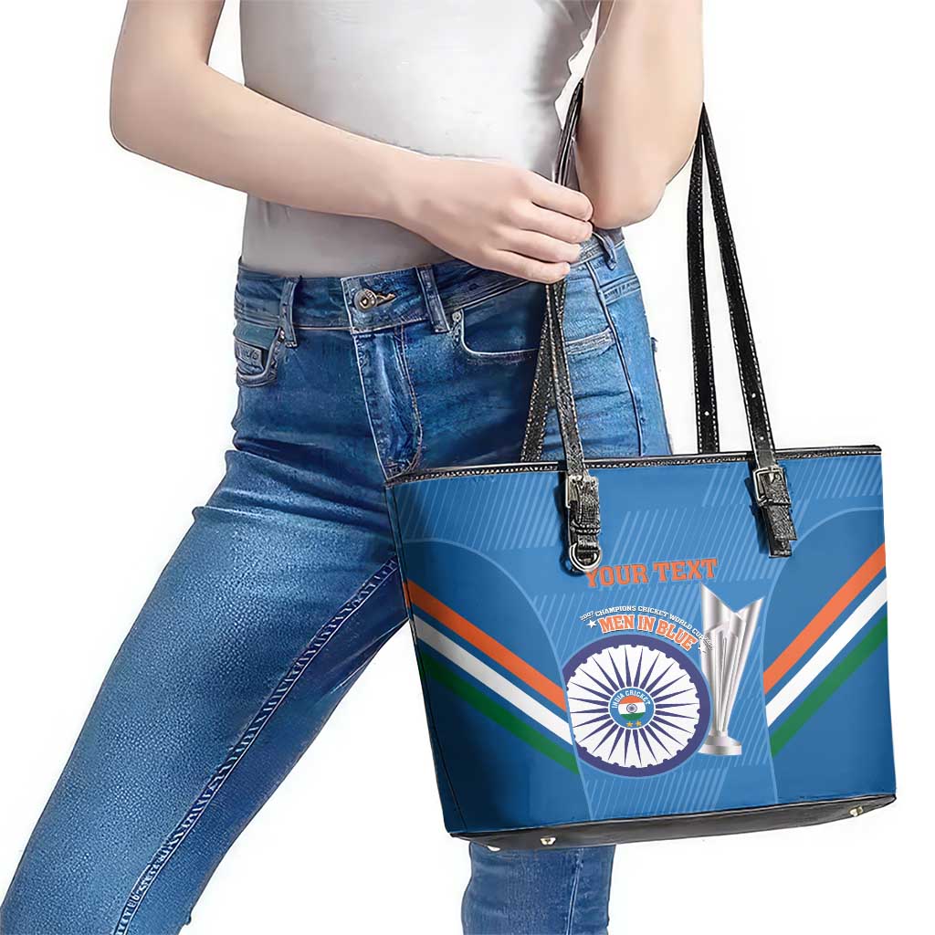 Custom India Cricket Leather Tote Bag 2nd Champions World Cup Men In Blue