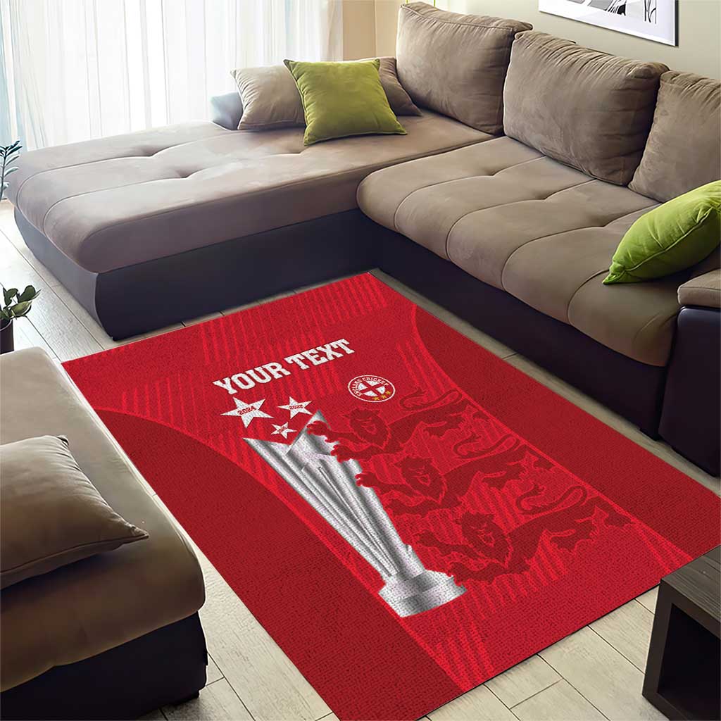 Custom England Cricket Area Rug 3rd Champions World Cup Proud