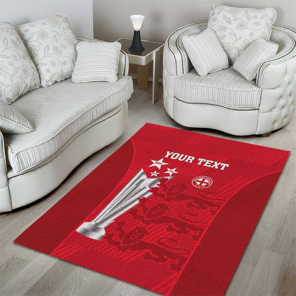 Custom England Cricket Area Rug 3rd Champions World Cup Proud