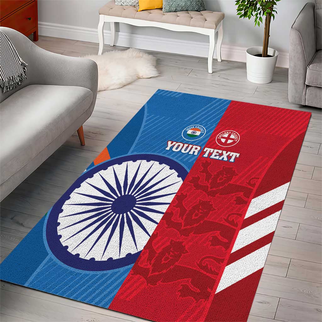 Custom India And England Cricket Area Rug 2024 Together Dynamic Version