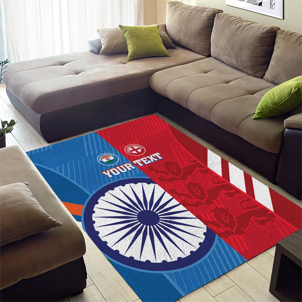 Custom India And England Cricket Area Rug 2024 Together Dynamic Version