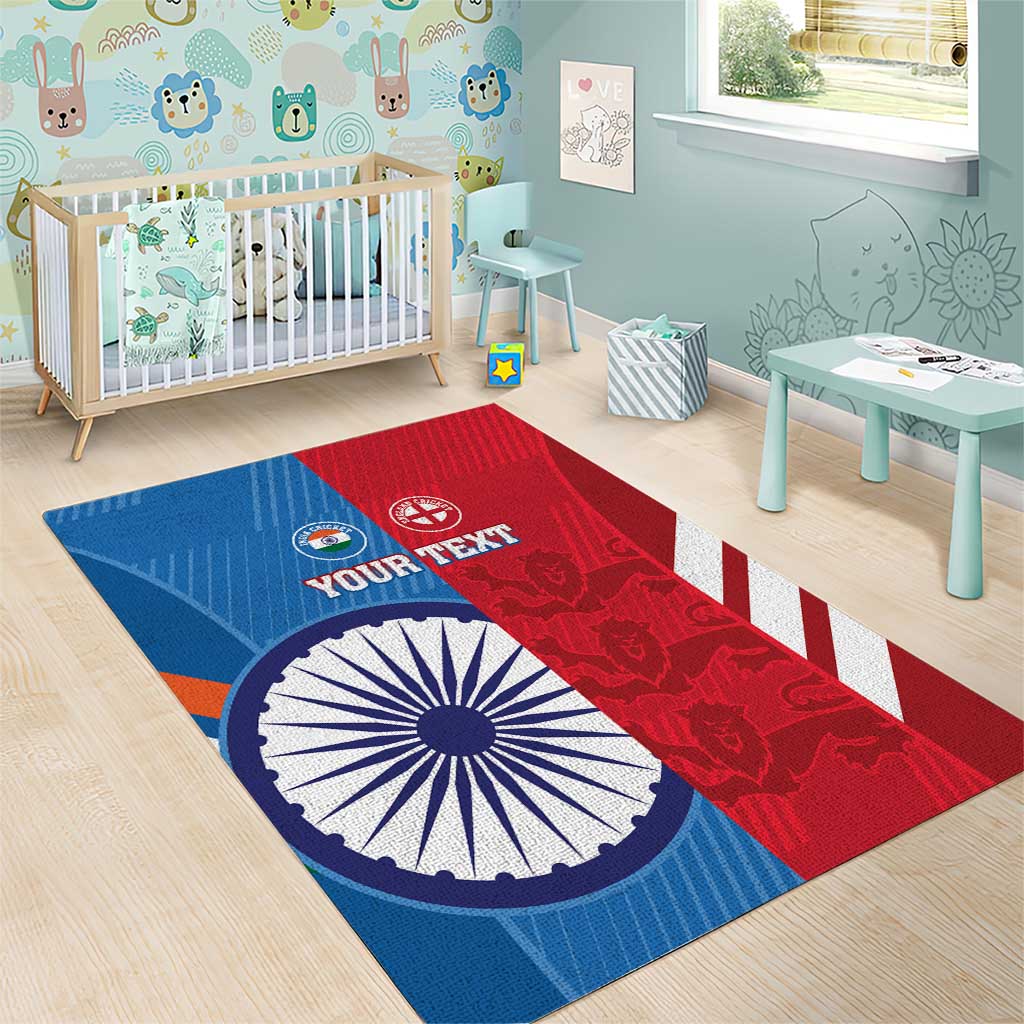 Custom India And England Cricket Area Rug 2024 Together Dynamic Version