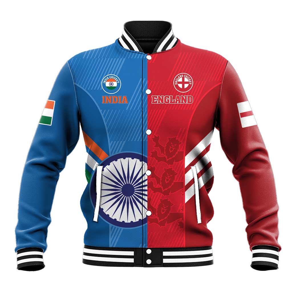 Custom India And England Cricket Baseball Jacket 2024 Together Dynamic Version