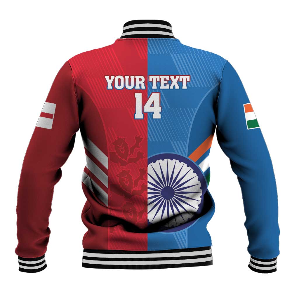 Custom India And England Cricket Baseball Jacket 2024 Together Dynamic Version