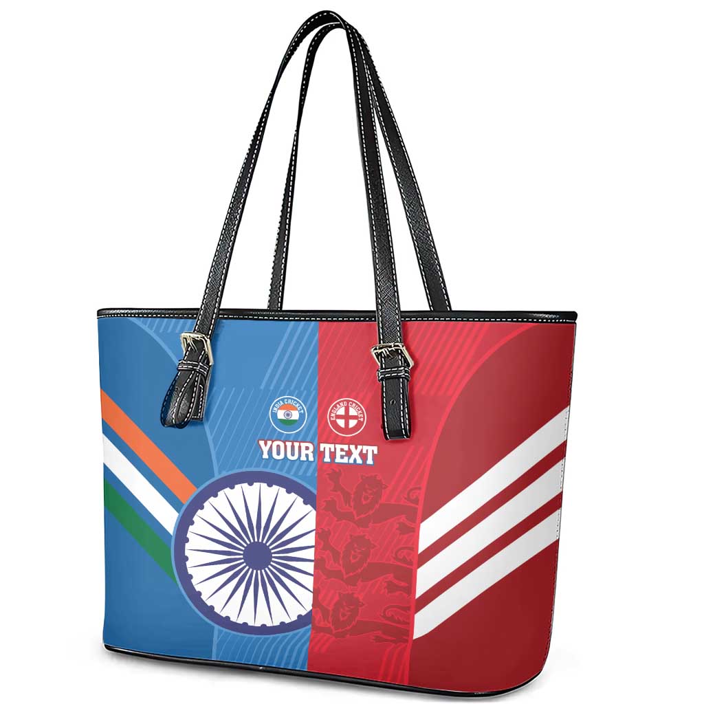 Custom India And England Cricket Leather Tote Bag 2024 Together Dynamic Version