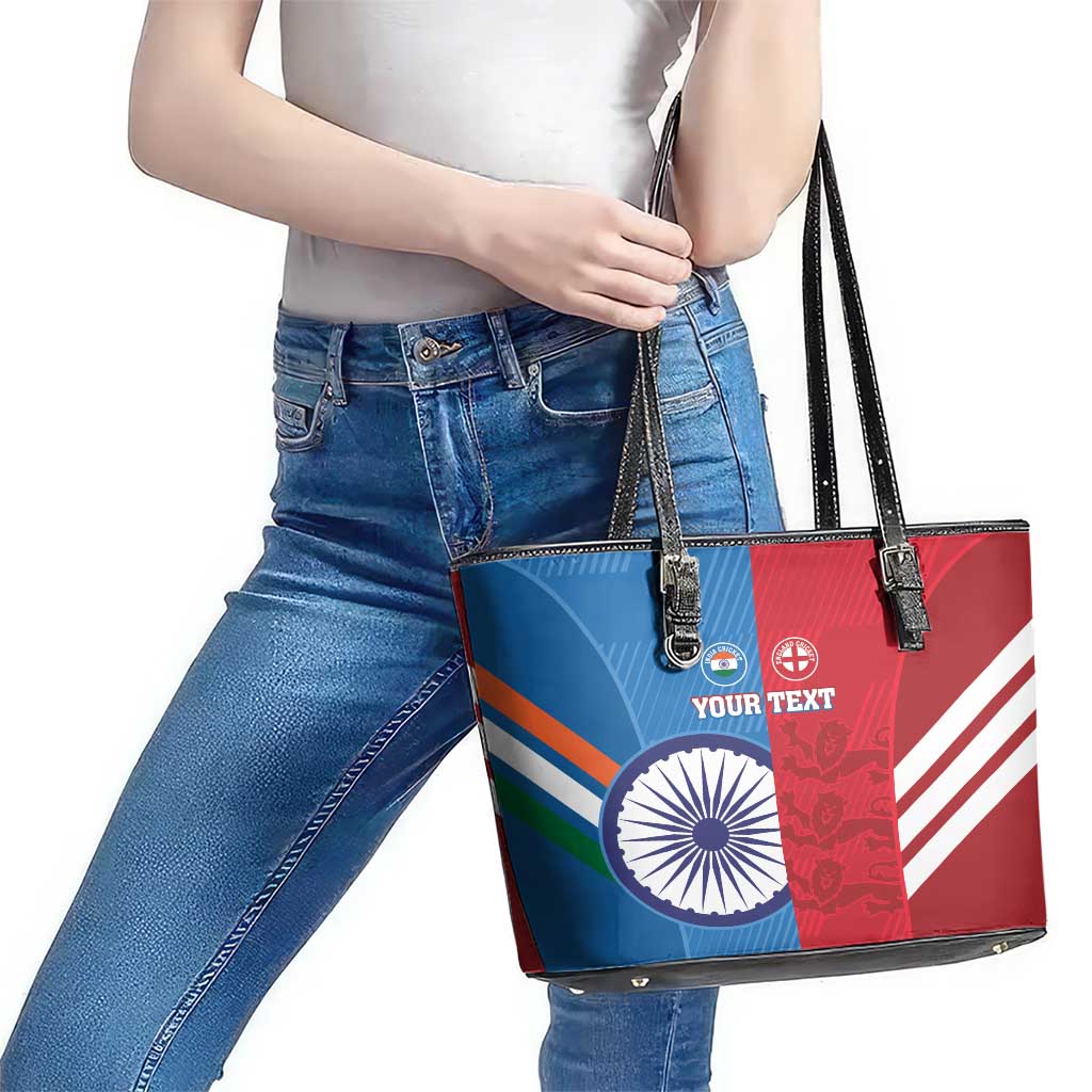 Custom India And England Cricket Leather Tote Bag 2024 Together Dynamic Version