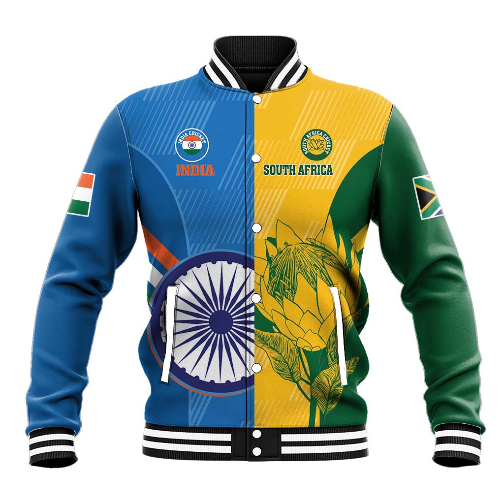 Custom India And South Africa Cricket Baseball Jacket 2024 Together Dynamic Version