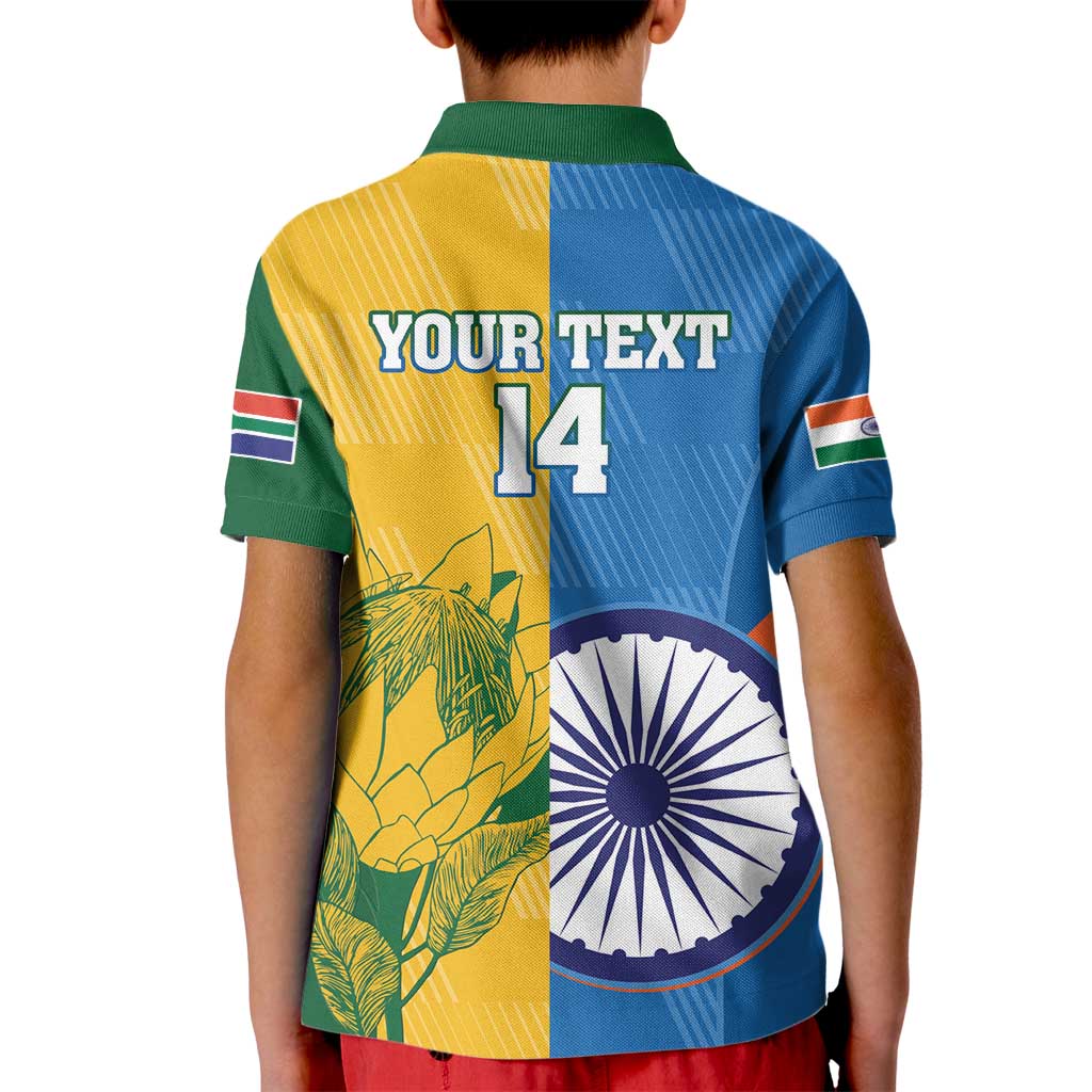 Custom India And South Africa Cricket Kid Polo Shirt 2024 Together Dynamic Version