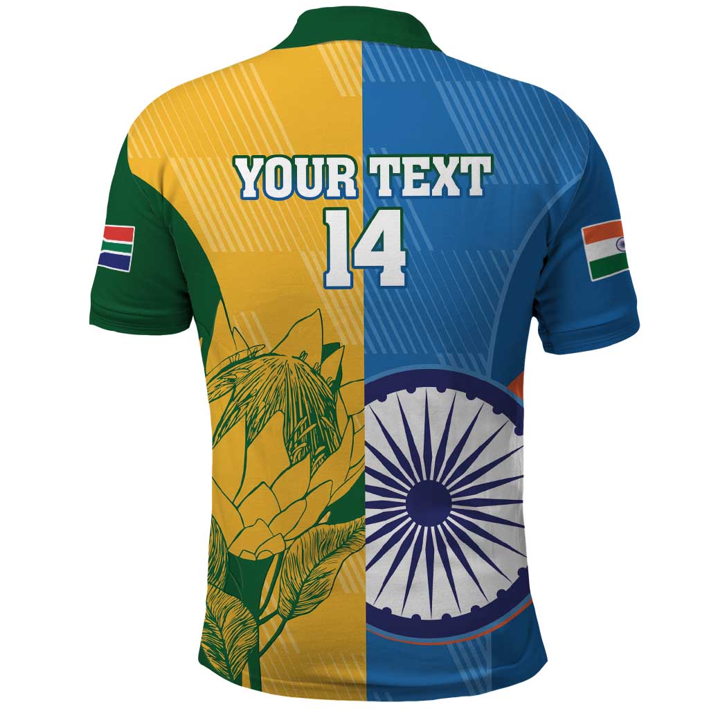 Custom India And South Africa Cricket Polo Shirt 2024 Together Dynamic Version