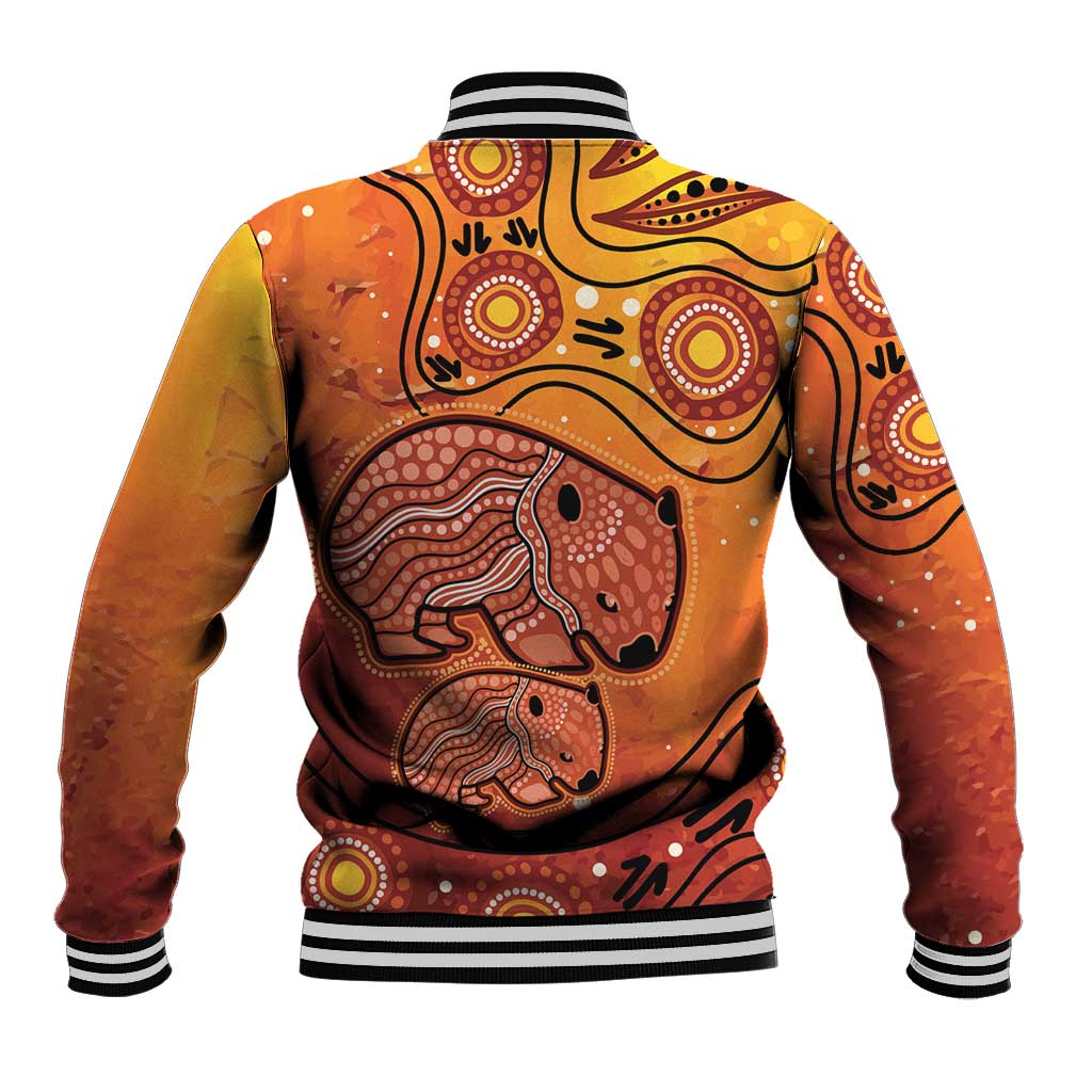 Australia Wombat Baseball Jacket Indigenous Art