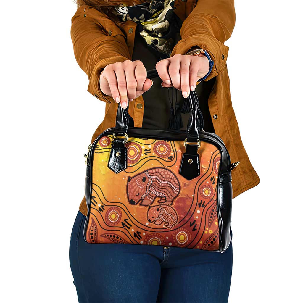 Australia Wombat Shoulder Handbag Indigenous Art