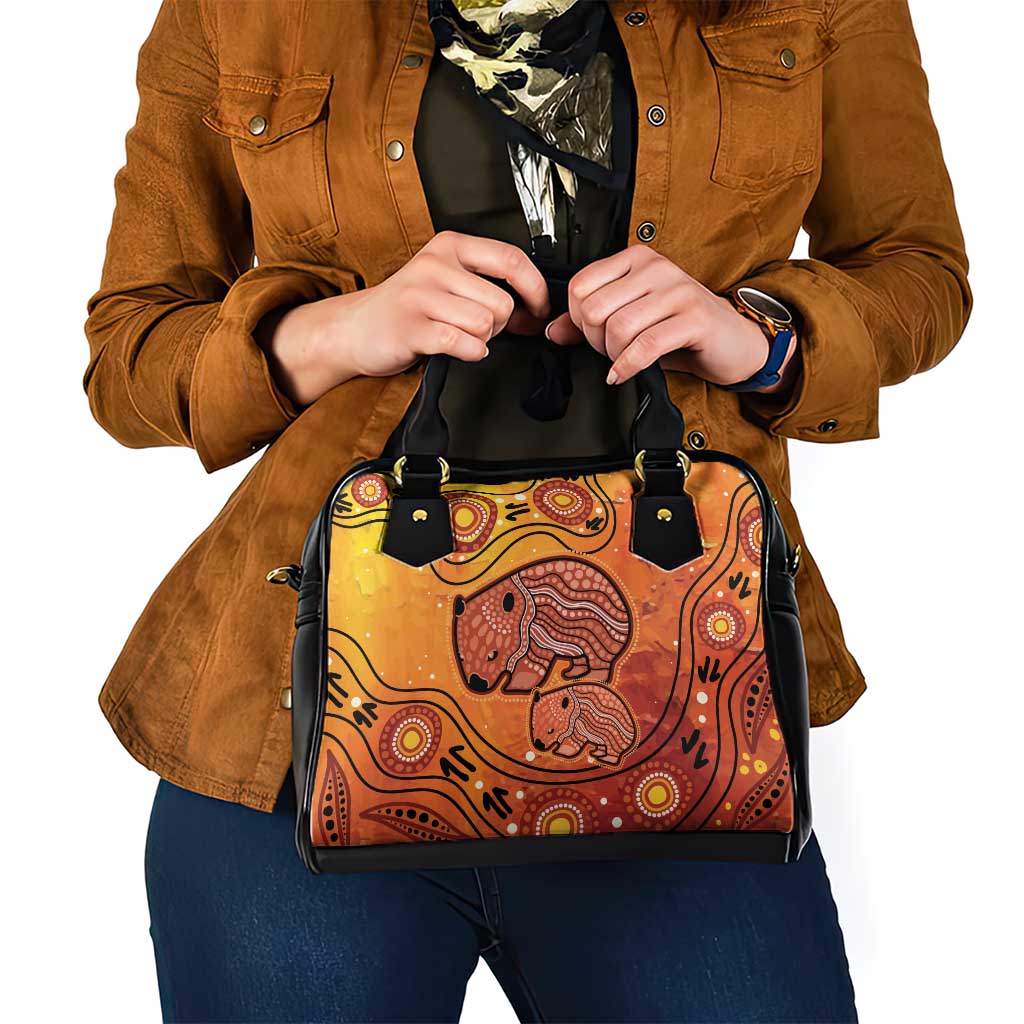 Australia Wombat Shoulder Handbag Indigenous Art