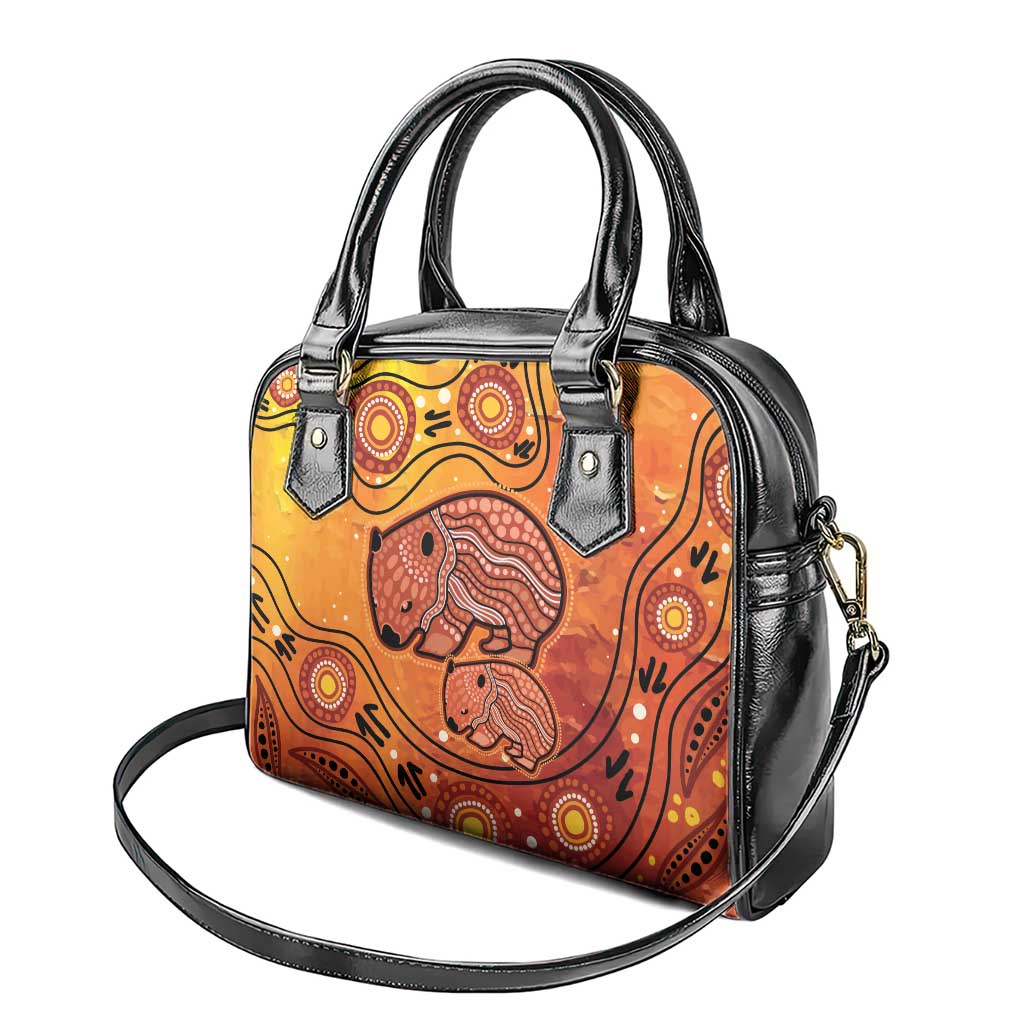 Australia Wombat Shoulder Handbag Indigenous Art