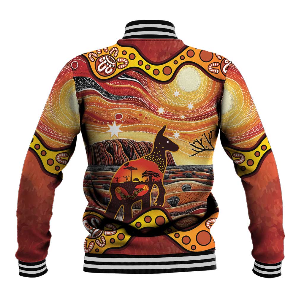 Northern Territory Uluru Baseball Jacket Ayers Rock Kangaroo Aboriginal Art