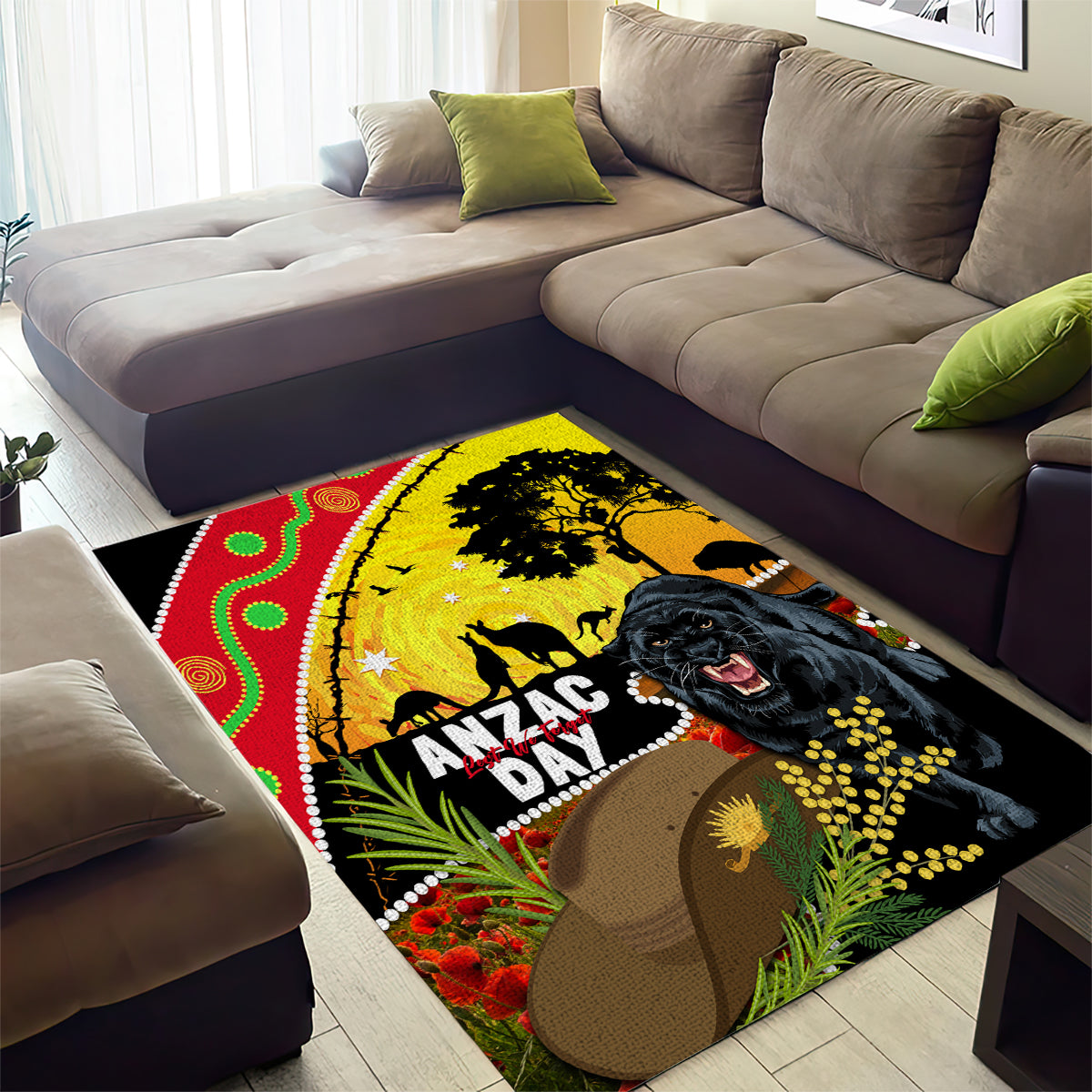 Panthers ANZAC Day Area Rug Pennies Mascot Rosemary Starring Night Style