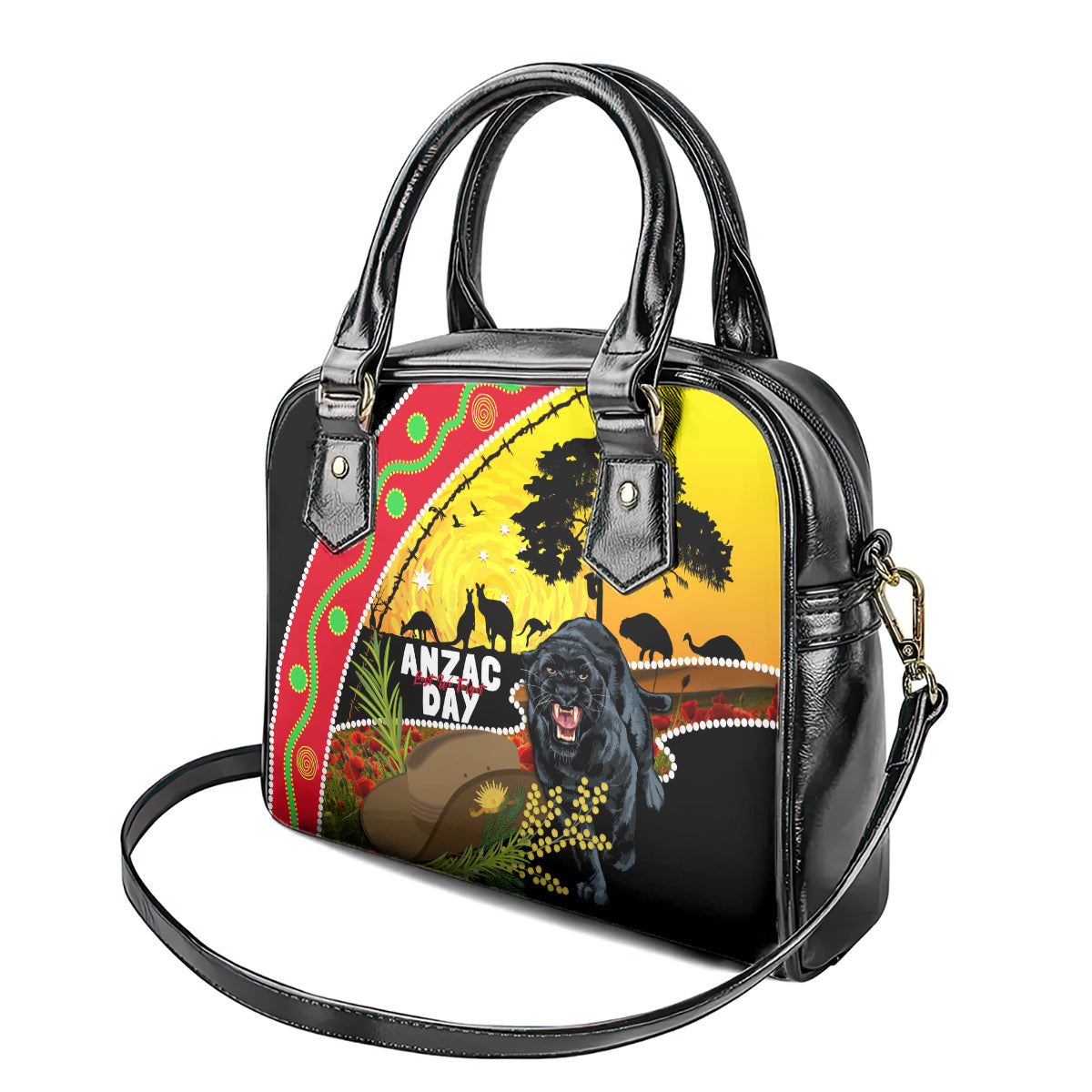 Panthers ANZAC Day Shoulder Handbag Pennies Mascot Rosemary Starring Night Style