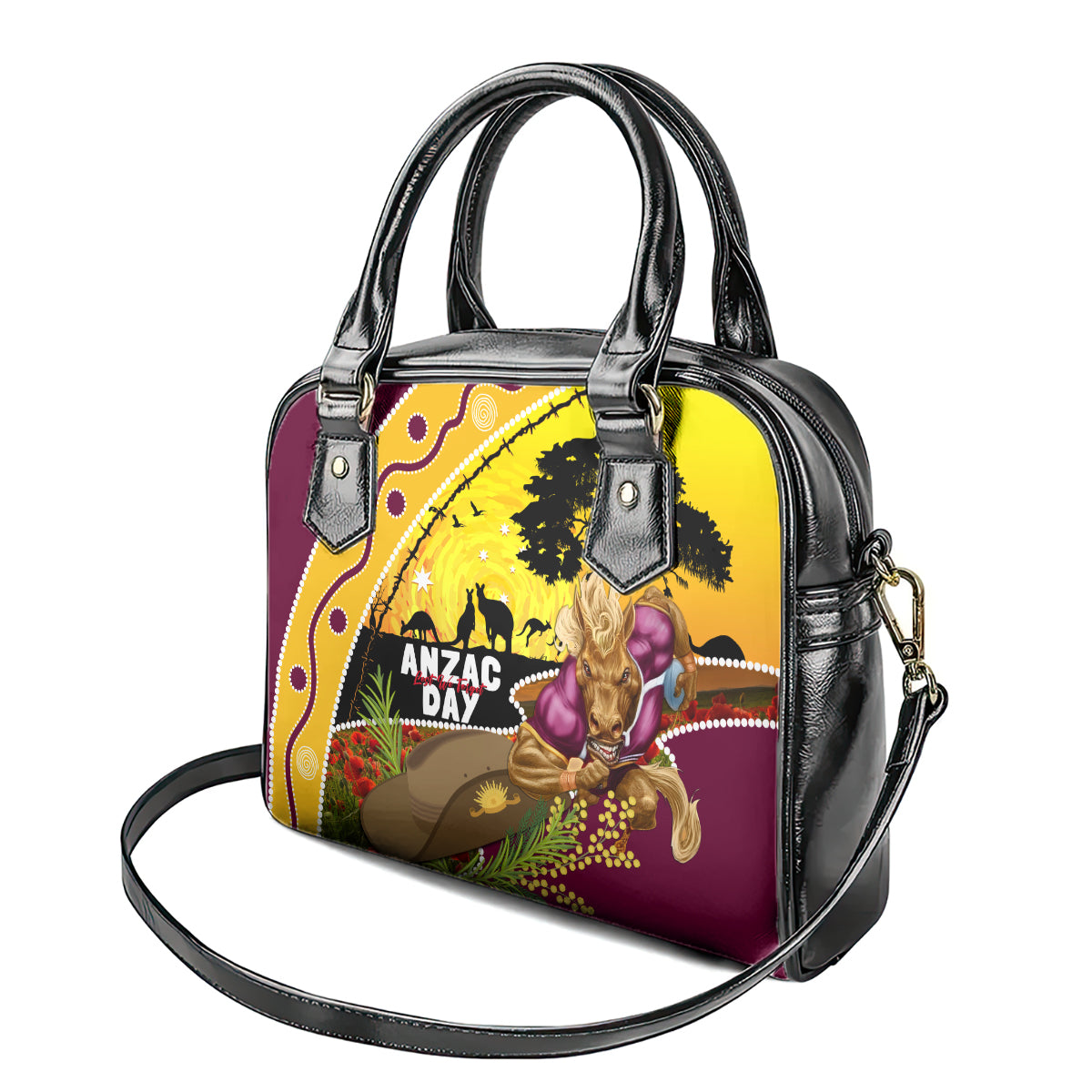 Broncos ANZAC Day Shoulder Handbag Mascot Rosemary Starring Night Style