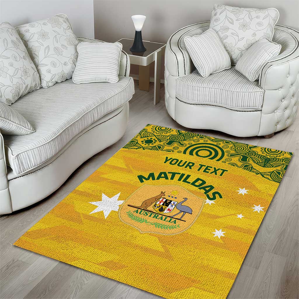 Custom Australia Matildas Area Rug National Color Indigenous Art