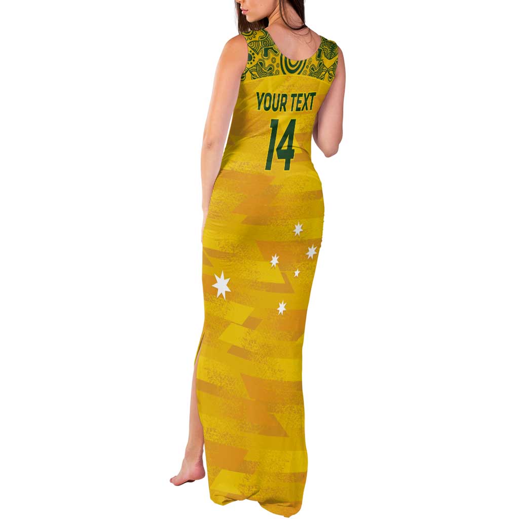 Custom Australia Matildas Tank Maxi Dress National Color Indigenous Art