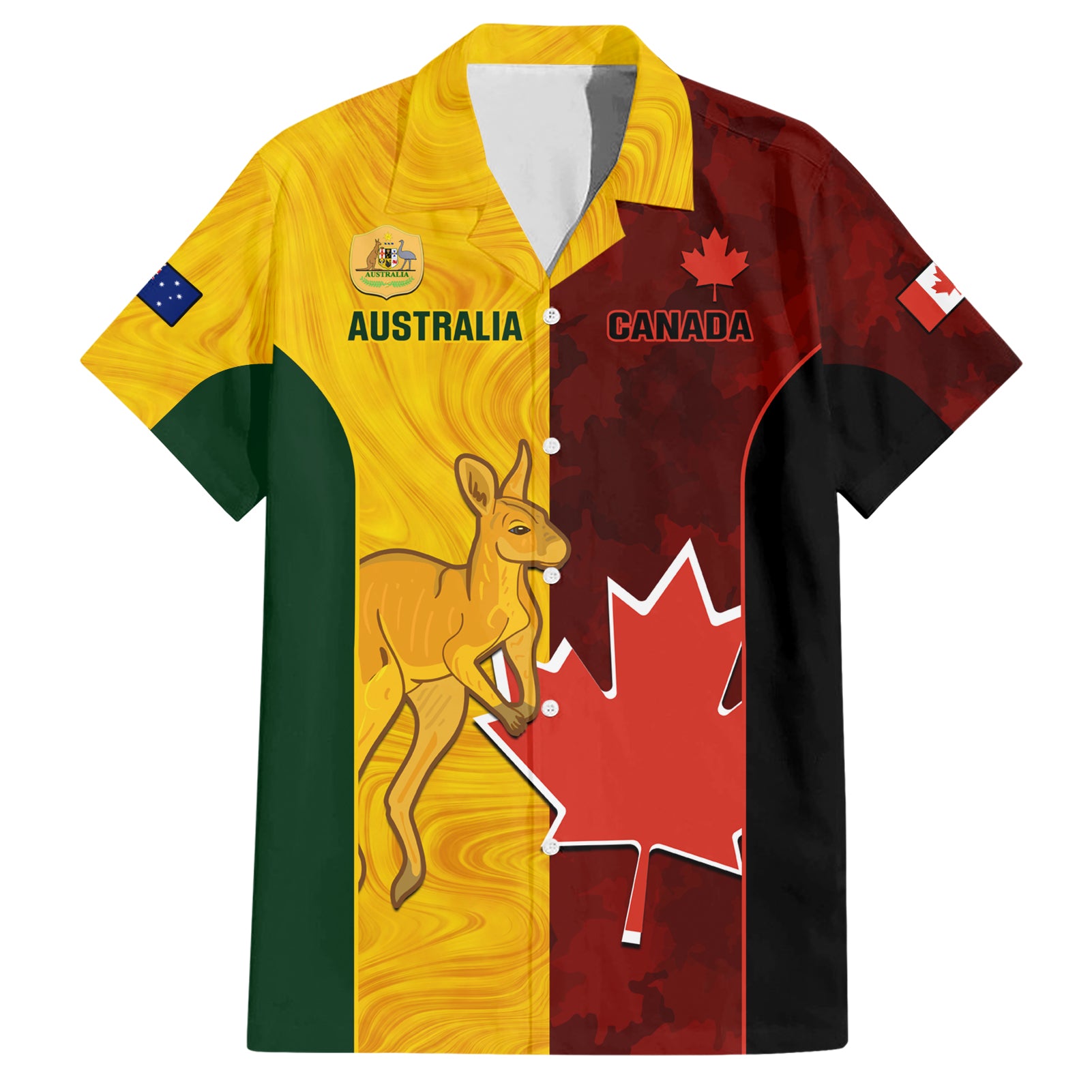 australia-and-canada-soccer-family-matching-short-sleeve-bodycon-dress-and-hawaiian-shirt-matildas-combine-canucks-together