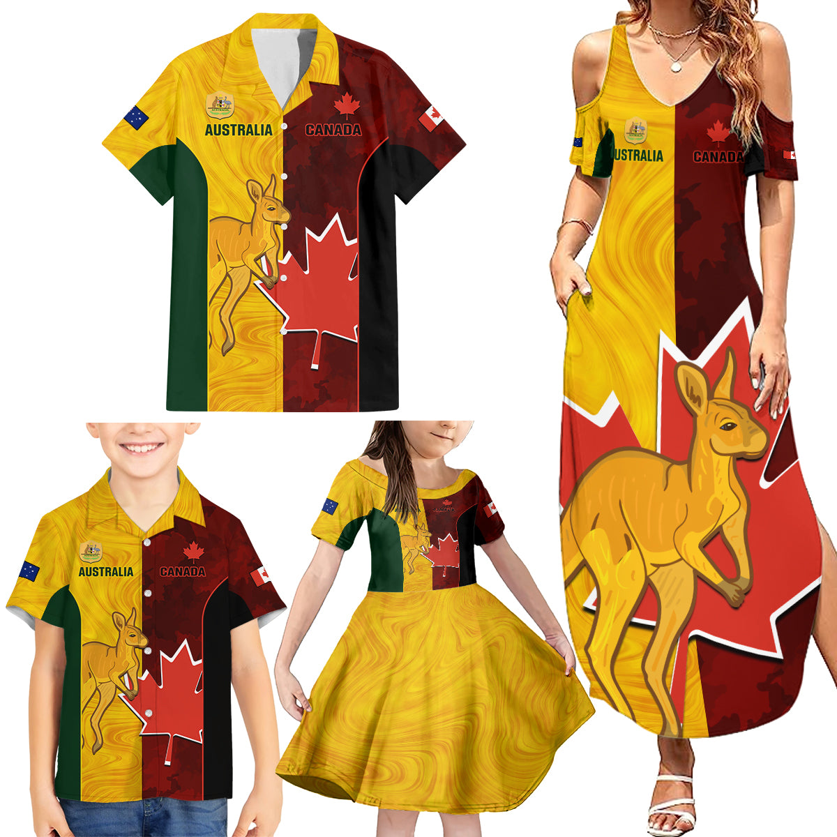 custom-australia-and-canada-soccer-family-matching-summer-maxi-dress-and-hawaiian-shirt-matildas-combine-canucks-together