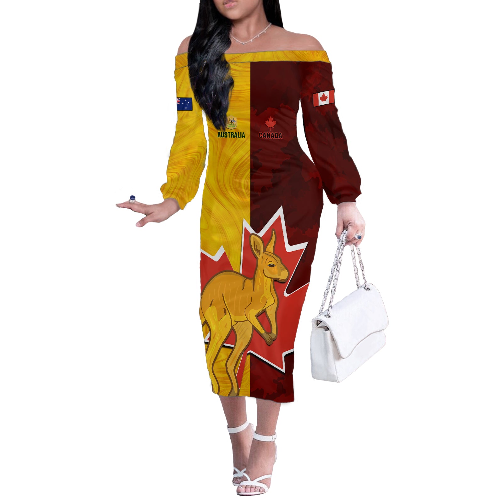 custom-australia-and-canada-soccer-off-the-shoulder-long-sleeve-dress-matildas-combine-canucks-together