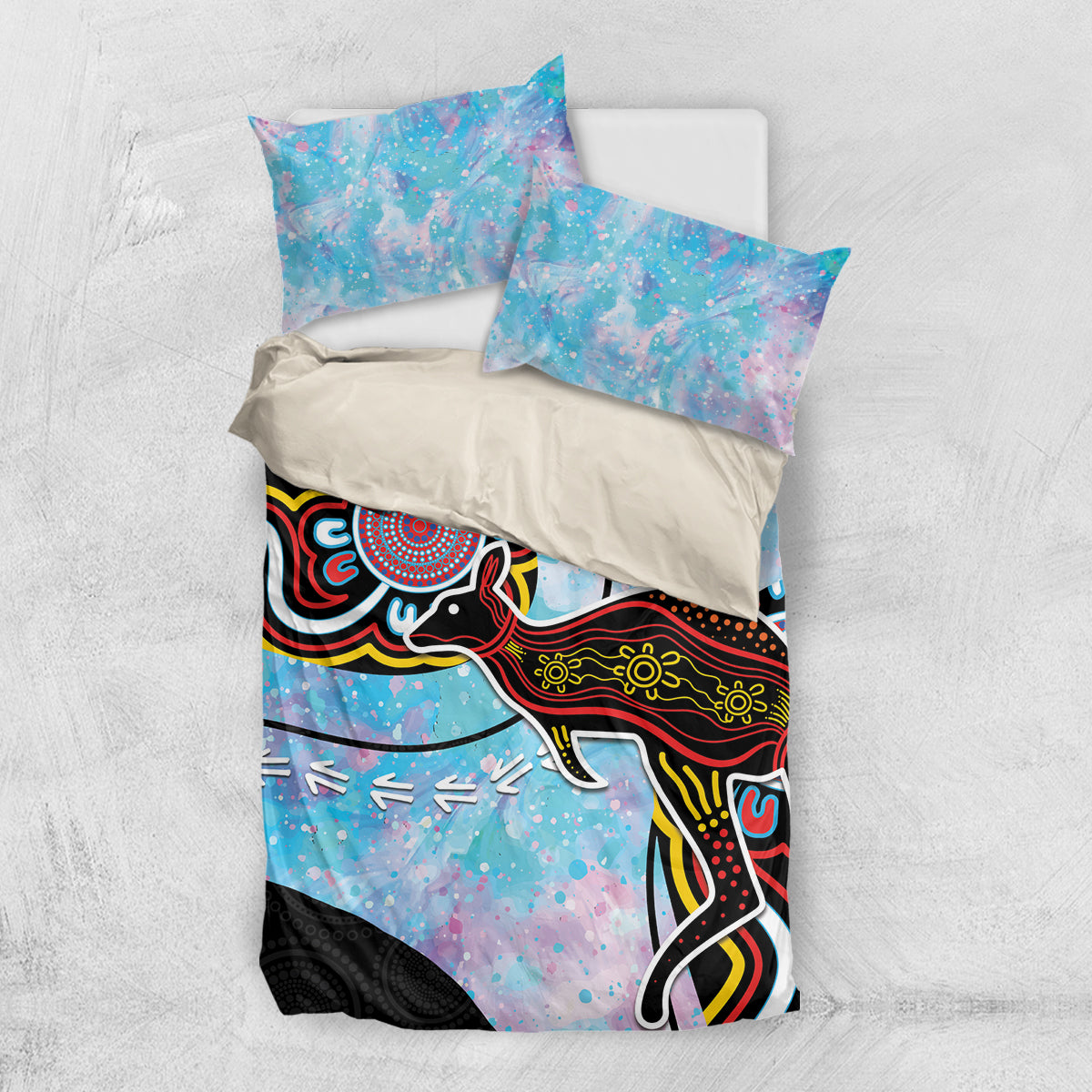 Australia Opal Bedding Set Aussie Kangaroo Aboriginal Art