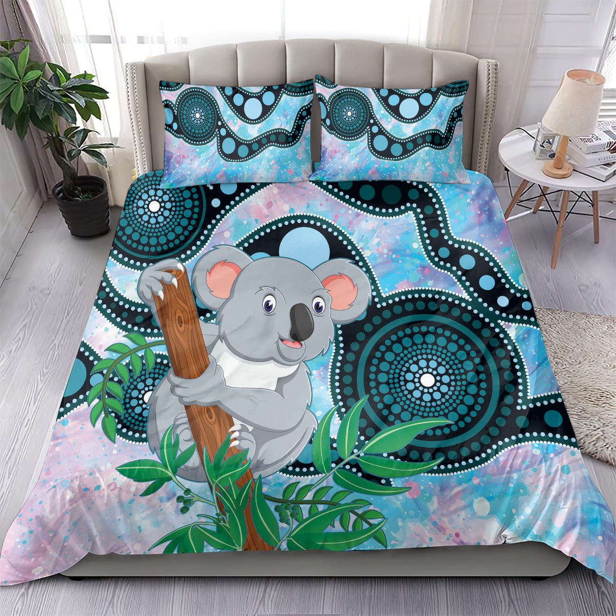 Australia Opal Koala Bedding Set Aussie Aboriginal Art