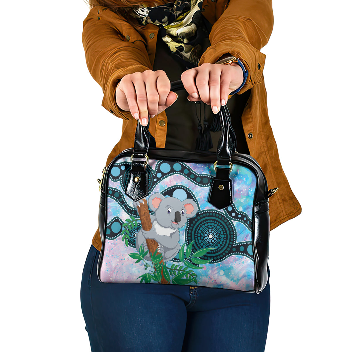 Australia Opal Koala Shoulder Handbag Aussie Aboriginal Art