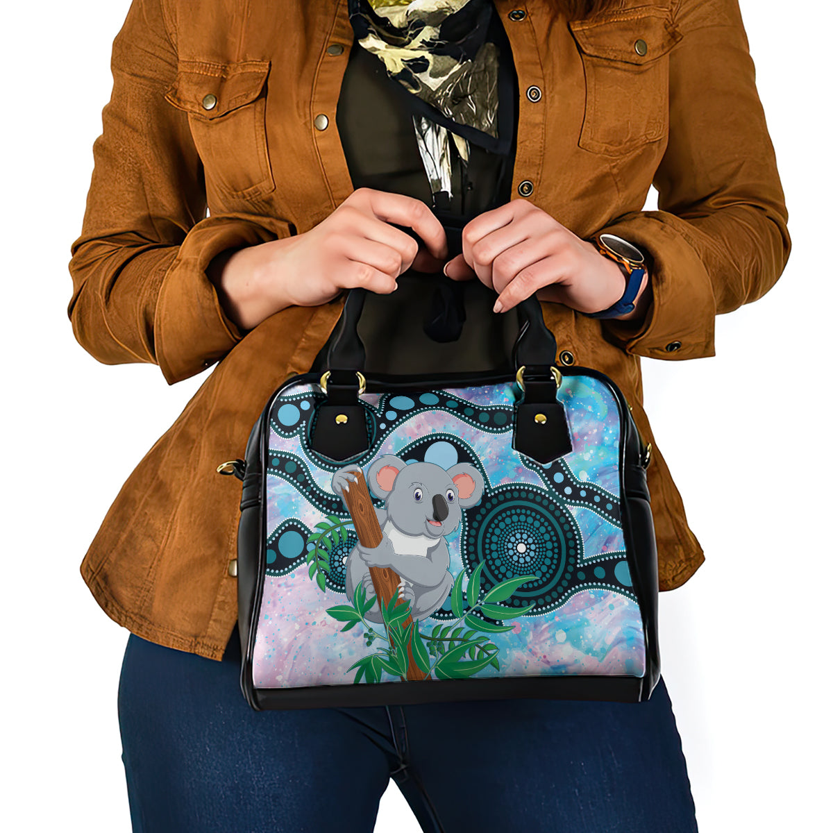 Australia Opal Koala Shoulder Handbag Aussie Aboriginal Art