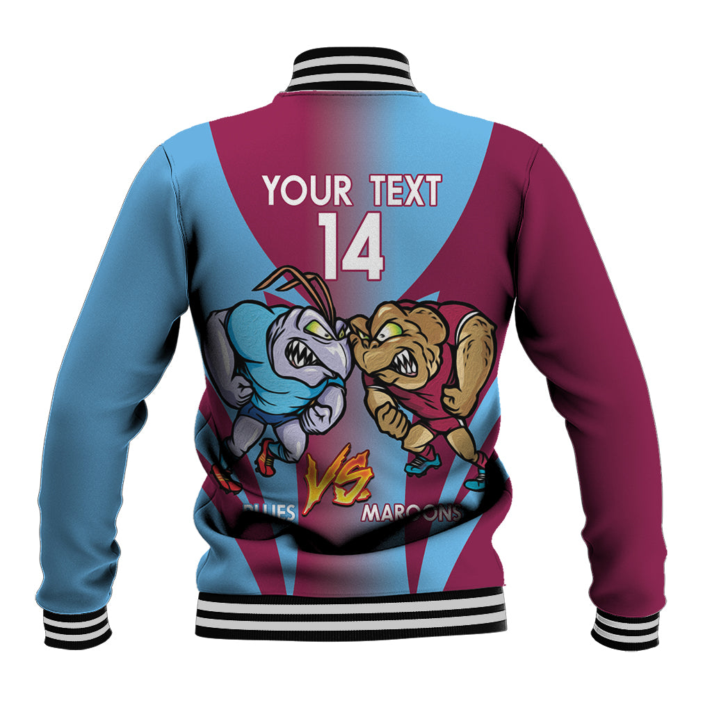 Custom NSW Blues And QLD Maroons Rugby Baseball Jacket 2024 Cockroaches Cane toads Together