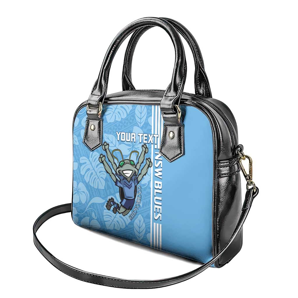 Custom NSW Blues Rugby Shoulder Handbag Cockroaches Polynesian Pattern Tropical Vibes