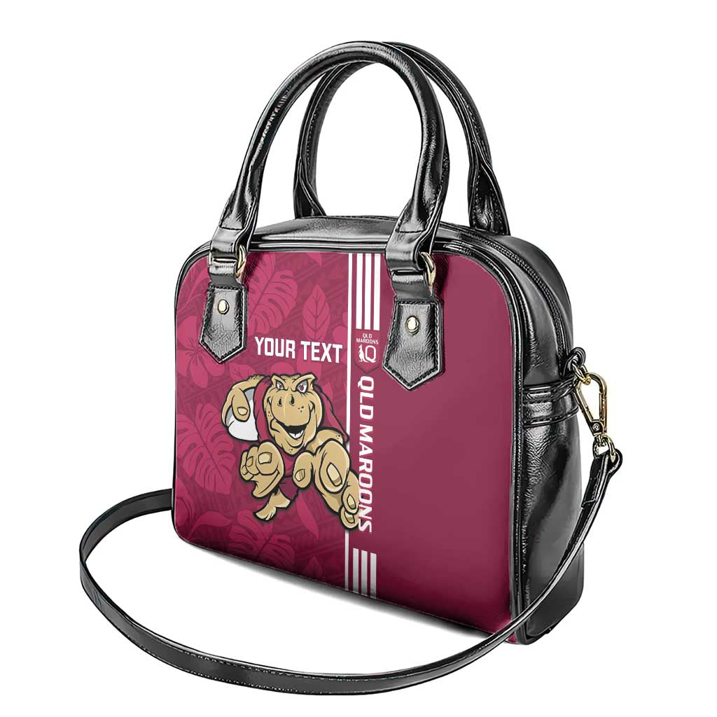 Custom QLD Maroons Rugby Shoulder Handbag Cane Toads Polynesian Pattern Tropical Vibes